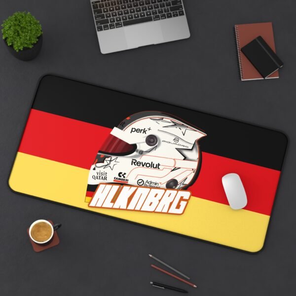 Context 2, 16_ x 32_ (1) Nico Hulkenberg F1 2026 Helmet Desk Mat | German Flag Formula Racing Mouse Pad