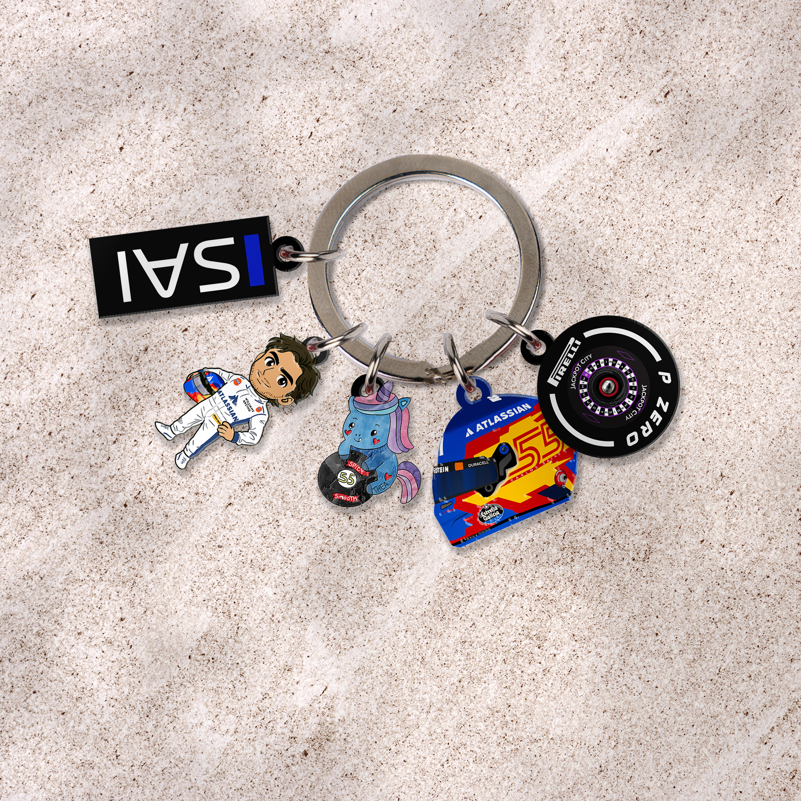 CSS Carlos Sainz F1 5 Charms Keychain