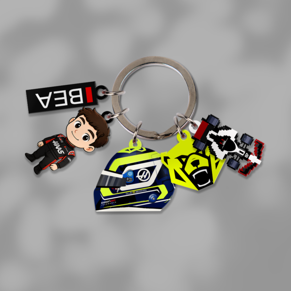 Mockup-2-side Printed Multi-Charm Keychain-Recovered Ollie Bearman F1 2026 5 Charms Keychain