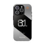 Oscar Piastri F1 2025 Chrome Finish Phone Case with OP81 design, premium protective cover