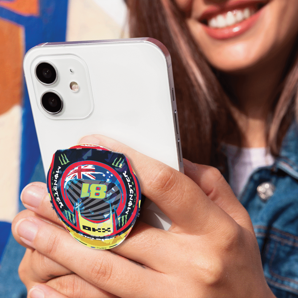 Oscar Piastri Top Helmet 2025 Phone Grip F1 inspired design