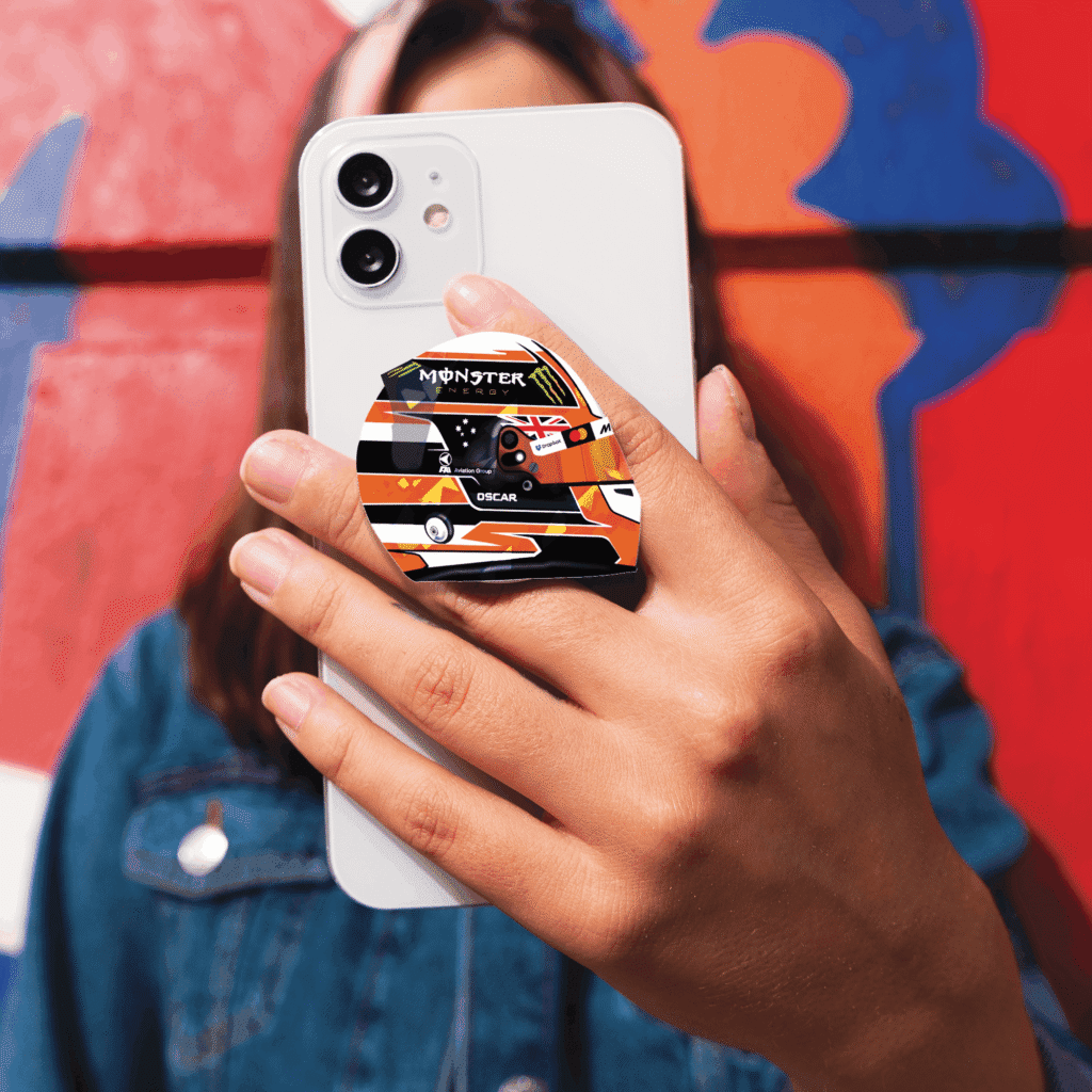 Oscar Piastri Monaco GP Helmet 2025 Phone Grip F1 inspired design