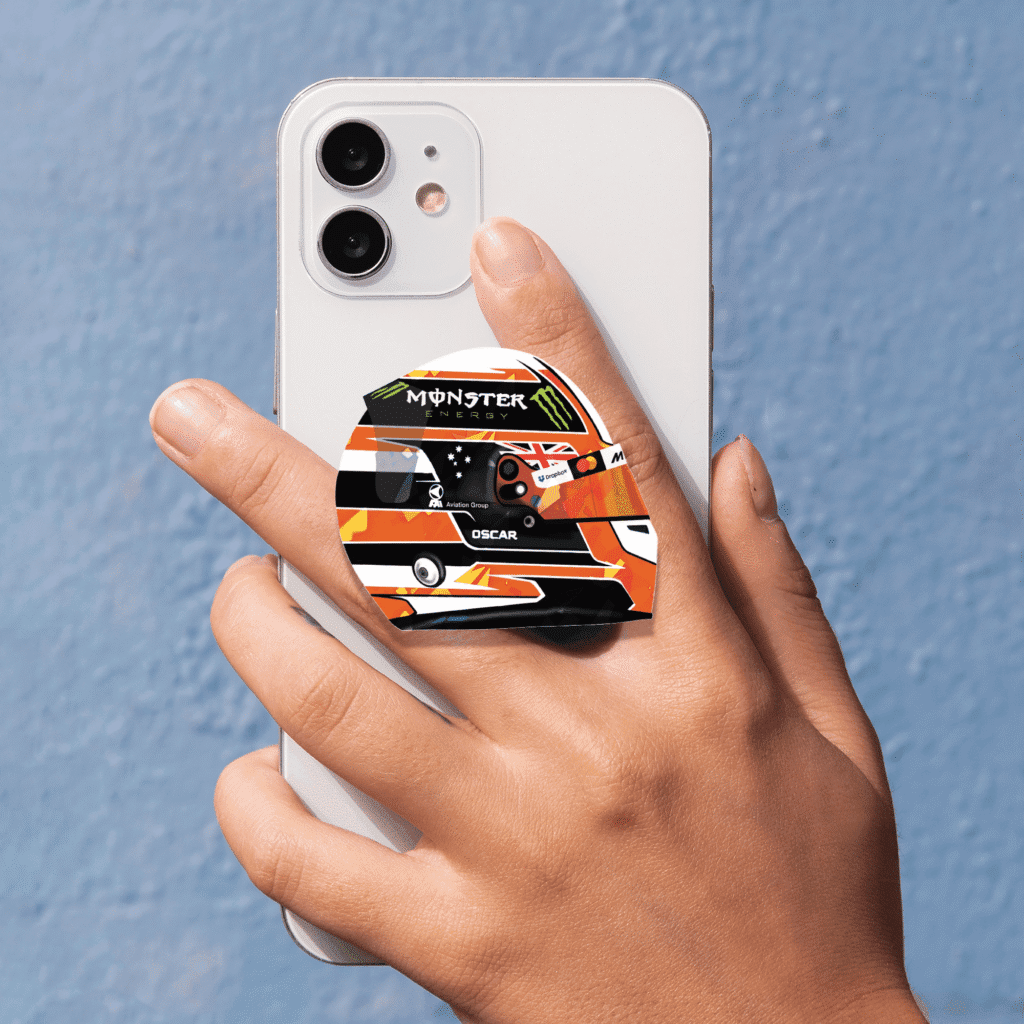 Oscar Piastri Monaco GP Helmet 2025 Phone Grip F1 inspired design