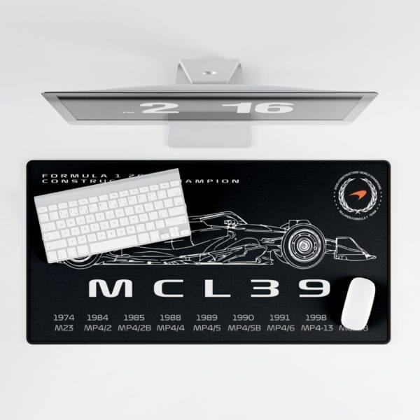 McLaren 2025 Constructors Championship desk mat with MCL39 car