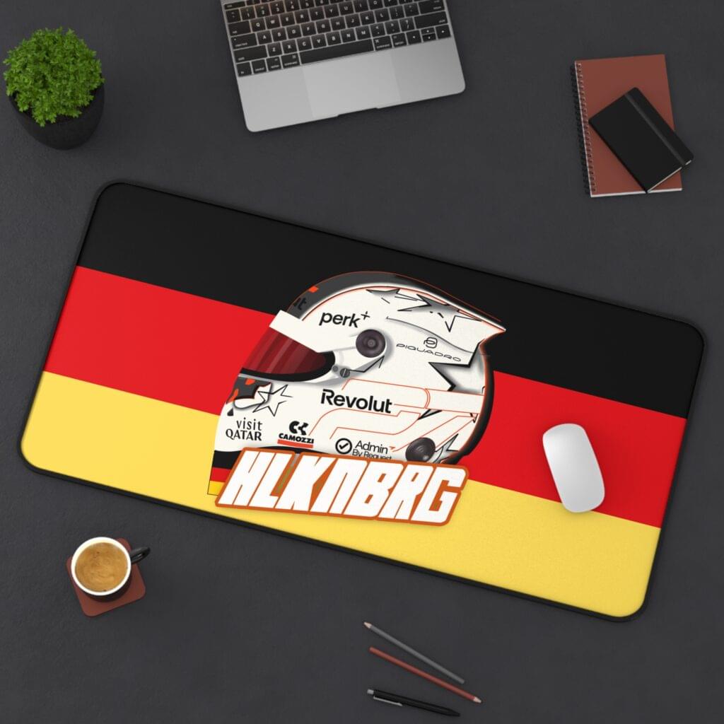 Nico Hulkenberg F1 2026 Helmet Desk Mat | German Flag Formula Racing Mouse Pad