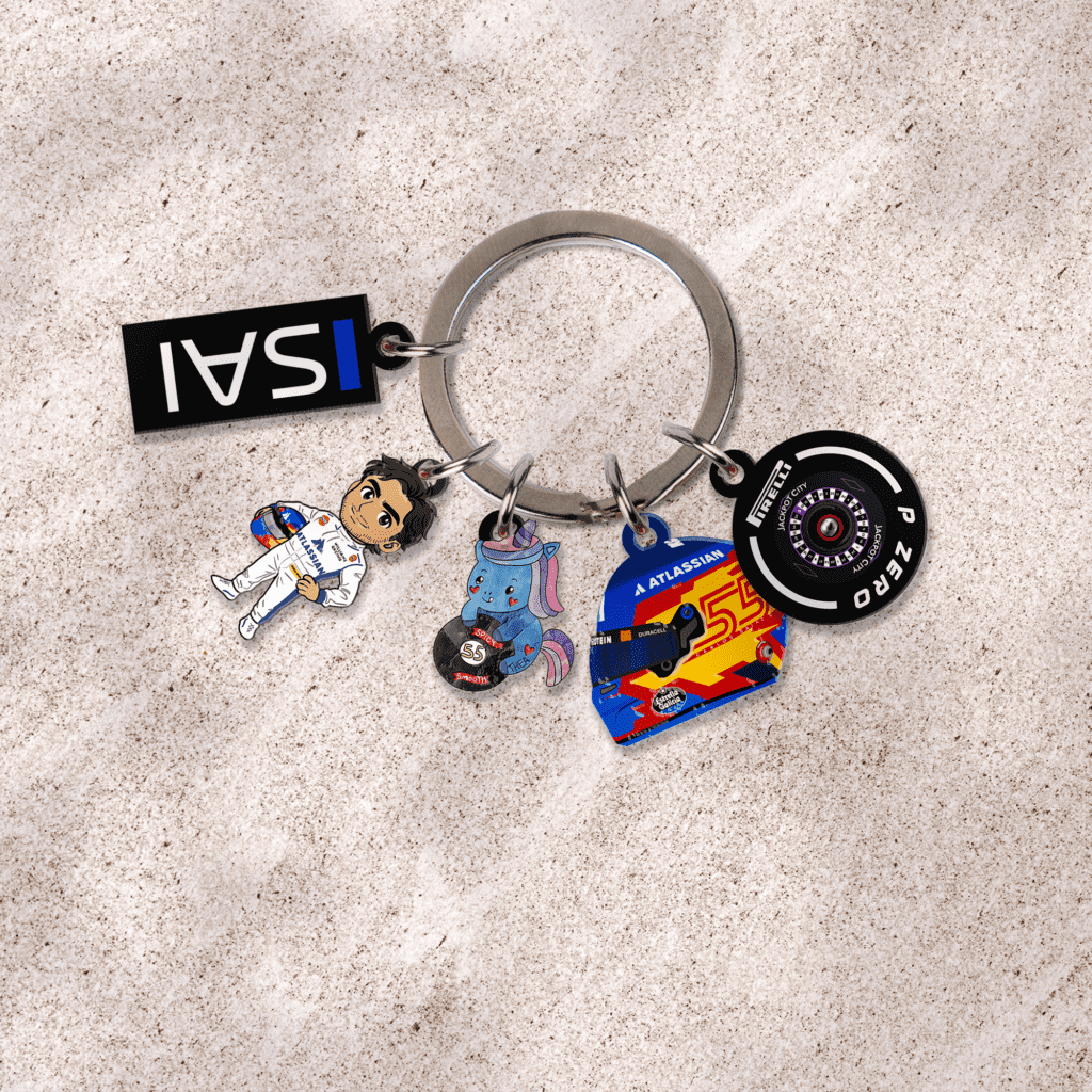 Carlos Sainz F1 5 Charms Keychain